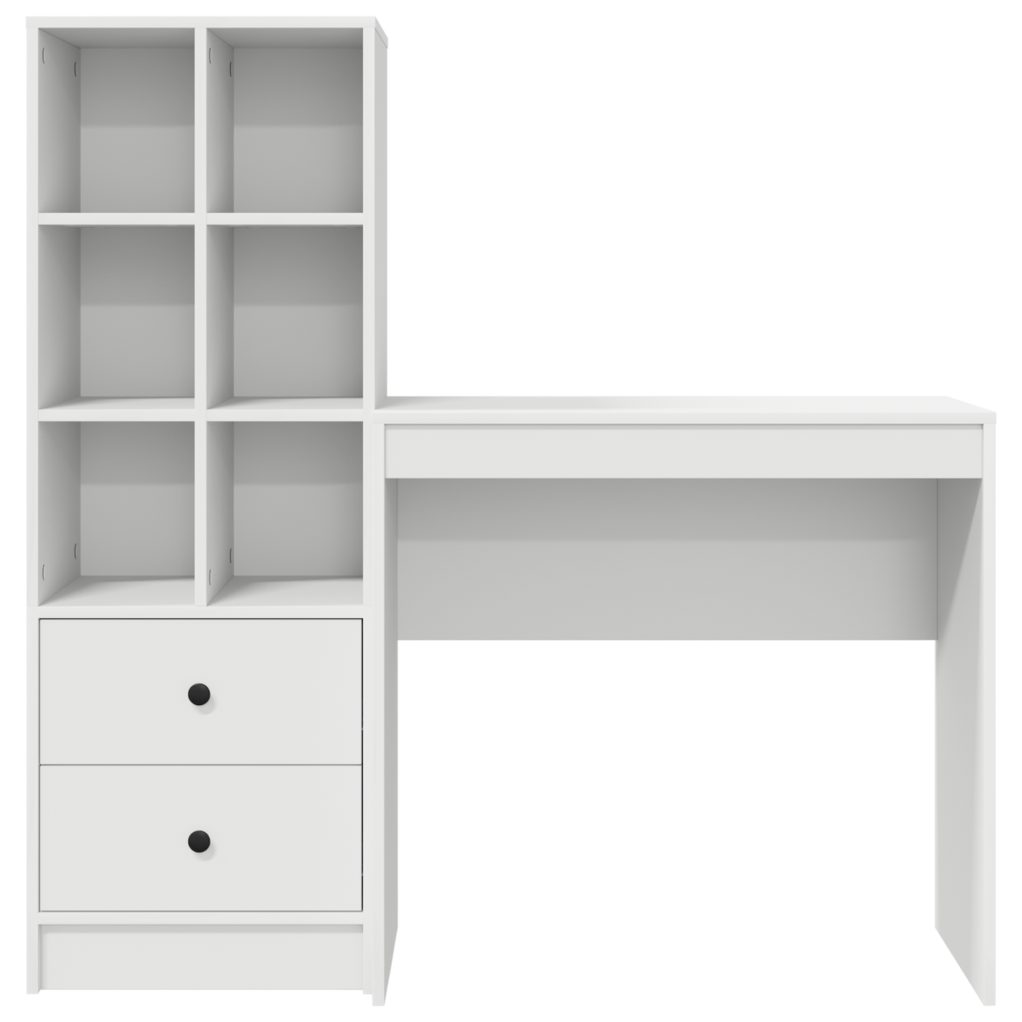 vidaXL Schreibtisch mit Schubladen 2 pcs Weiß