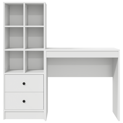vidaXL Schreibtisch mit Schubladen 2 pcs Weiß