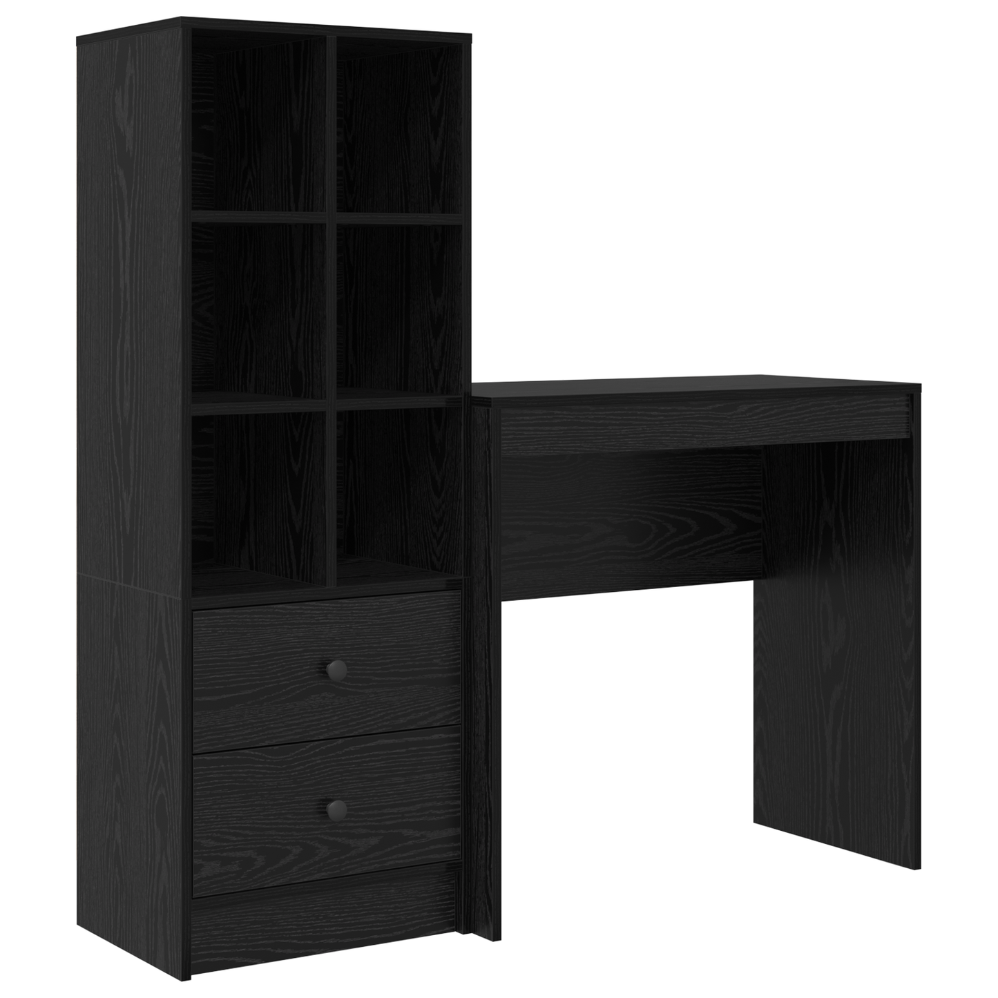 vidaXL Schreibtisch mit Schubladen 2 pcs Schwarz Eichen-Optik
