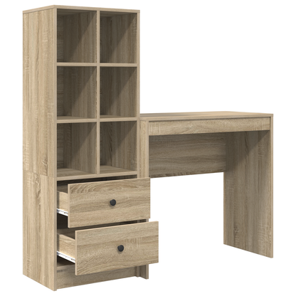 vidaXL Schreibtisch mit Schubladen 2 pcs Sonoma-Eiche