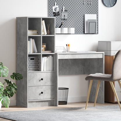 vidaXL Bureaux avec tiroirs 2 pcs Gris béton