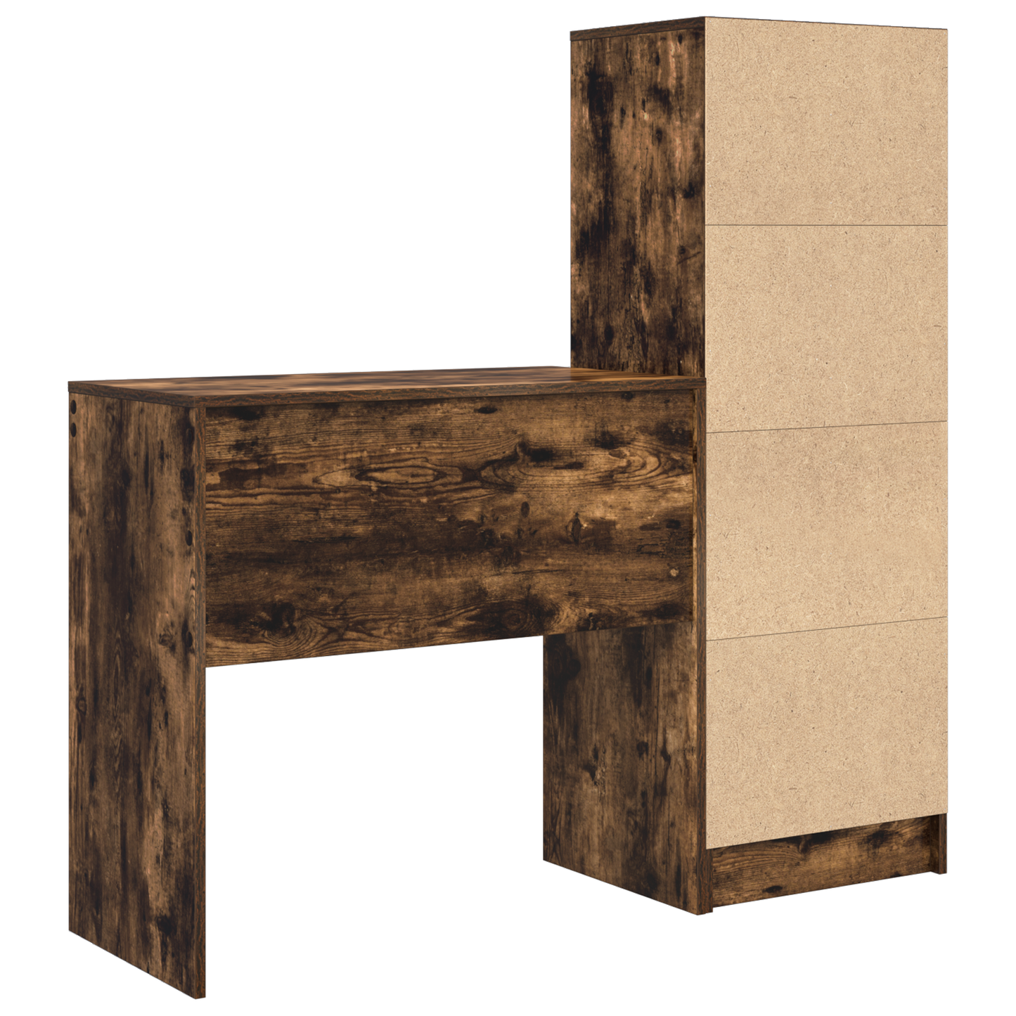 vidaXL Schreibtisch mit Schubladen 2 pcs Geräucherte Eiche