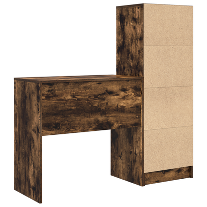 vidaXL Schreibtisch mit Schubladen 2 pcs Geräucherte Eiche