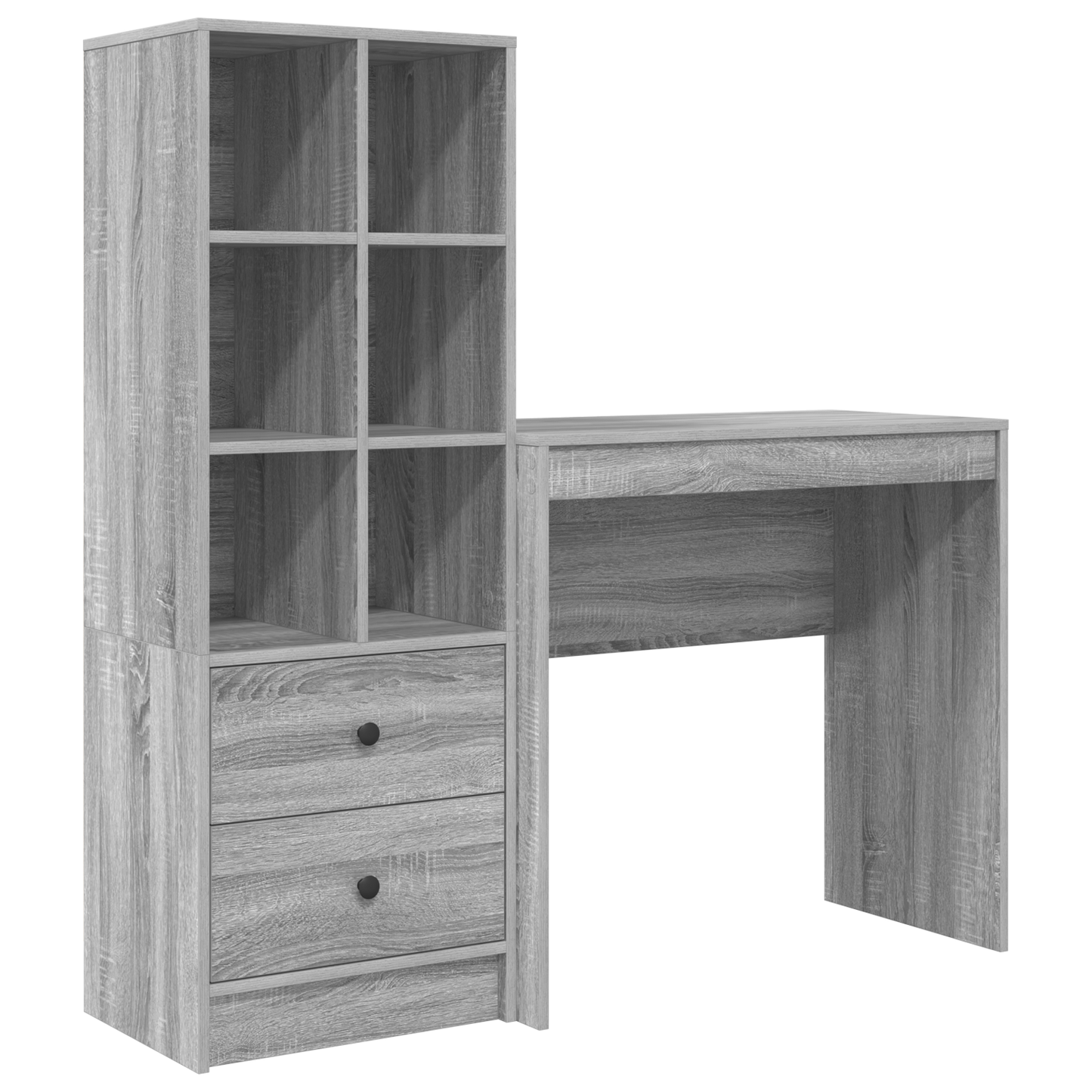 vidaXL Schreibtisch mit Schubladen 2 pcs Graues Sonoma