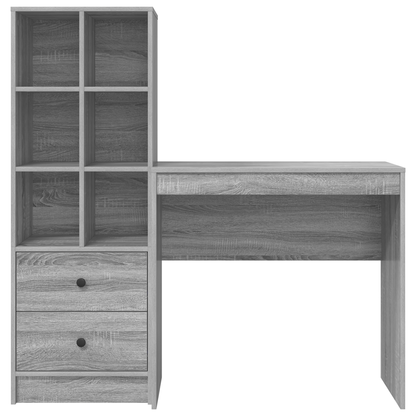 vidaXL Schreibtisch mit Schubladen 2 pcs Graues Sonoma