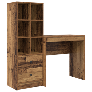 vidaXL Schreibtisch mit Schubladen 2 pcs Altholz