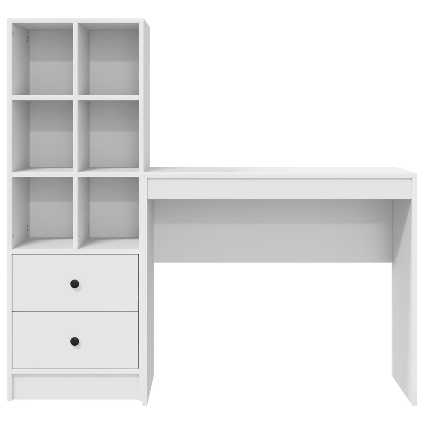 vidaXL Schreibtisch mit Schubladen 2 pcs Weiß
