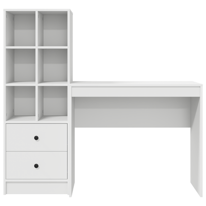 vidaXL Schreibtisch mit Schubladen 2 pcs Weiß