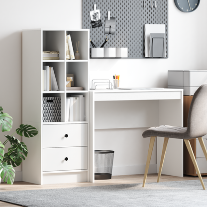 vidaXL Schreibtisch mit Schubladen 2 pcs Weiß