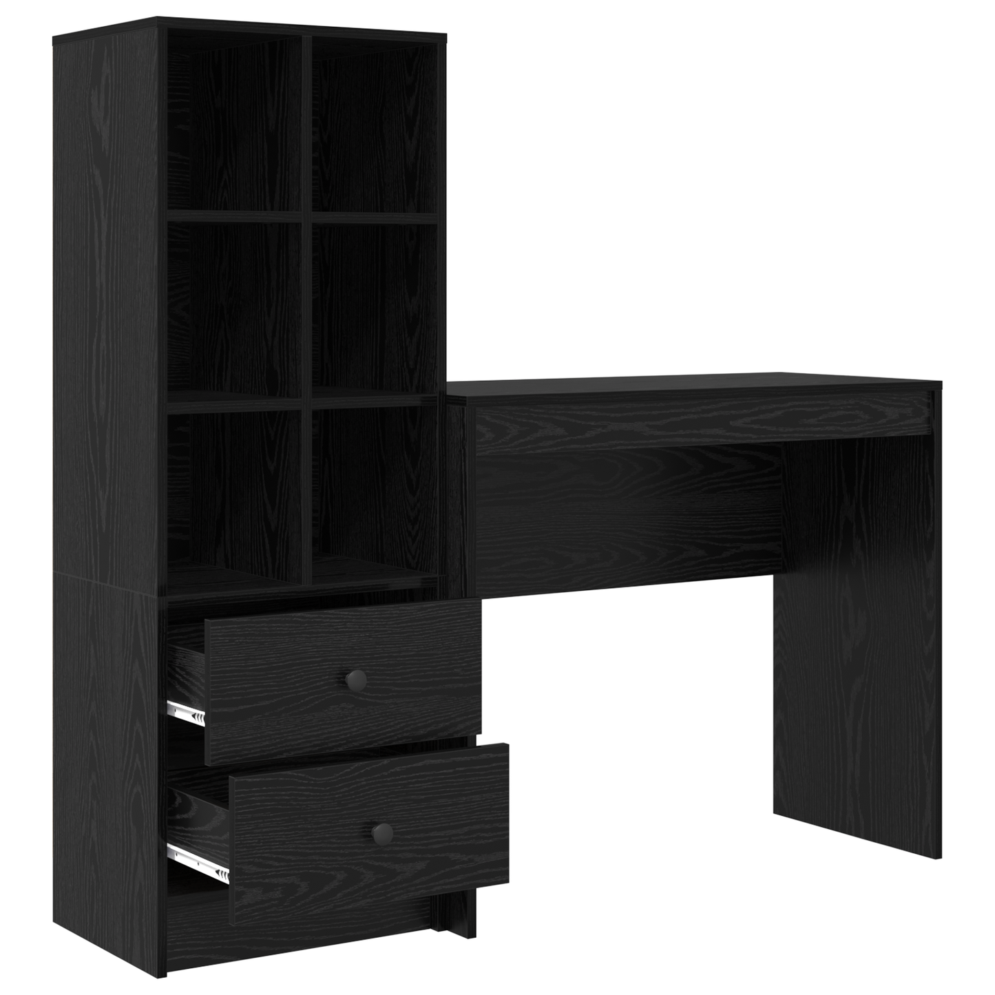 vidaXL Schreibtisch mit Schubladen 2 pcs Schwarz Eichen-Optik
