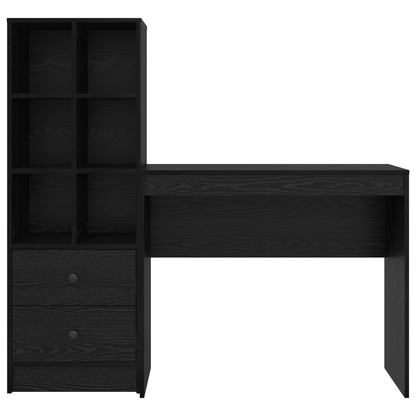 vidaXL Schreibtisch mit Schubladen 2 pcs Schwarz Eichen-Optik