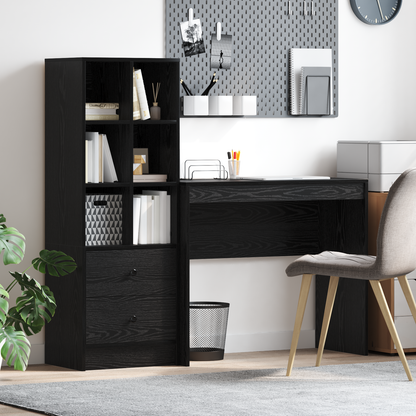 vidaXL Schreibtisch mit Schubladen 2 pcs Schwarz Eichen-Optik