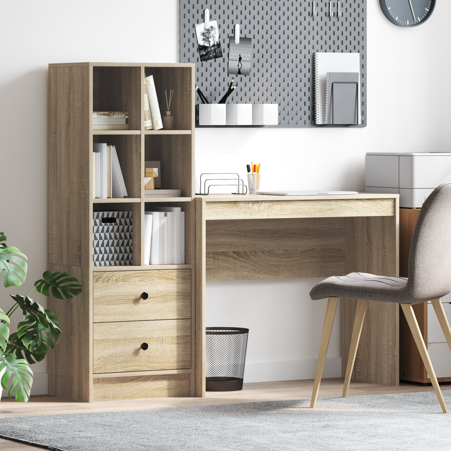 vidaXL Schreibtisch mit Schubladen 2 pcs Sonoma-Eiche