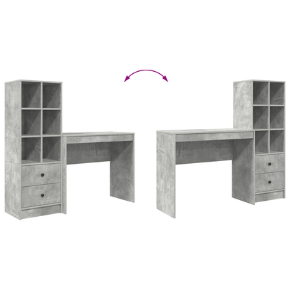 vidaXL Bureaux avec tiroirs 2 pcs Gris béton