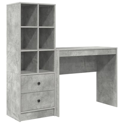 vidaXL Bureaux avec tiroirs 2 pcs Gris béton