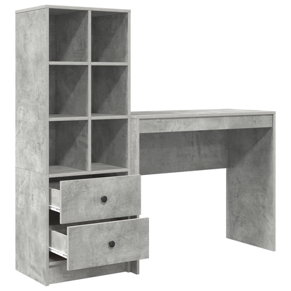 vidaXL Bureaux avec tiroirs 2 pcs Gris béton