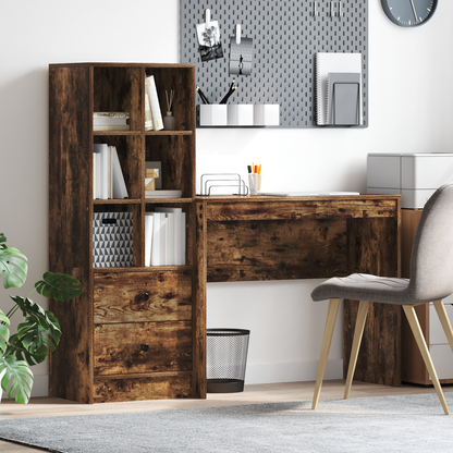 vidaXL Bureau avec tiroirs 2 pcs Chêne fumé