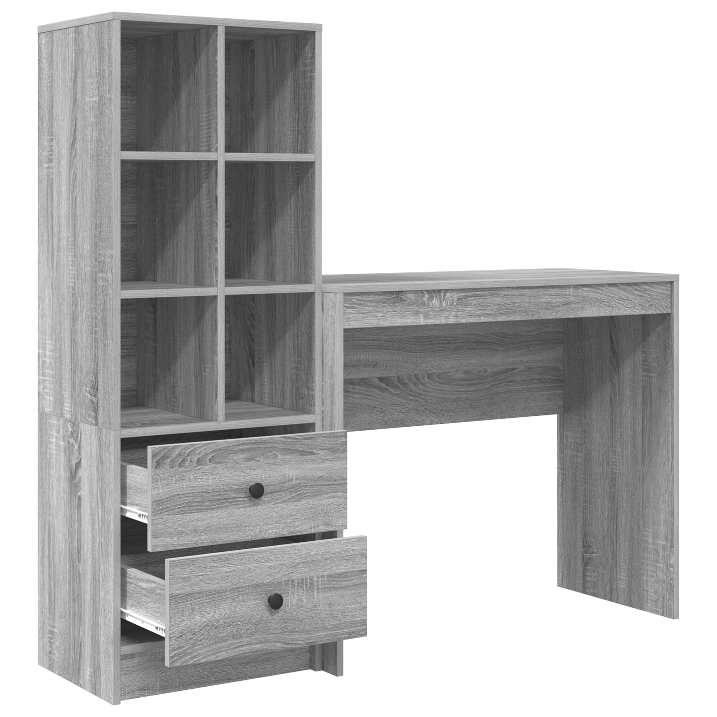 vidaXL Schreibtisch mit Schubladen 2 pcs Graues Sonoma