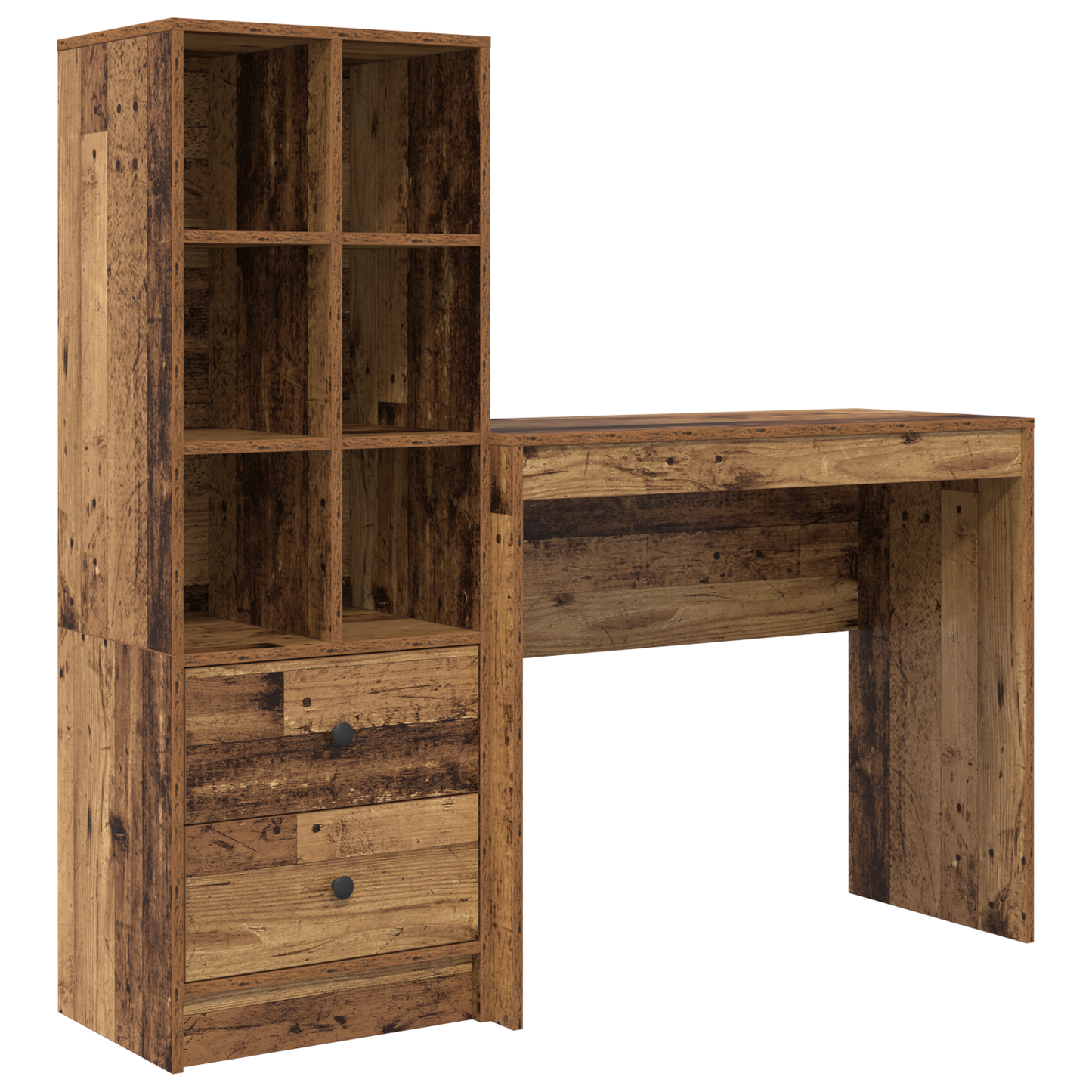vidaXL Schreibtisch mit Schubladen 2 pcs Altholz