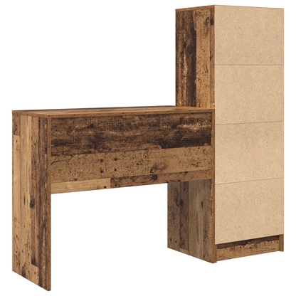 vidaXL Schreibtisch mit Schubladen 2 pcs Altholz