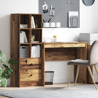 vidaXL Schreibtisch mit Schubladen 2 pcs Altholz