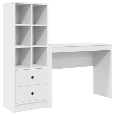 vidaXL Schreibtisch mit Schubladen 2 pcs Weiß