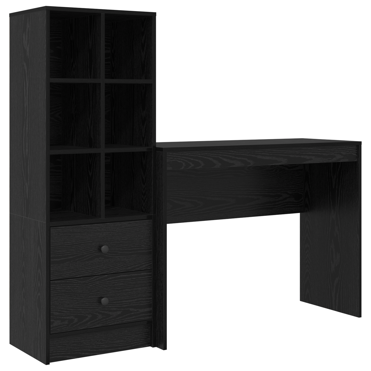 vidaXL Schreibtisch mit Schubladen 2 pcs Schwarz Eichen-Optik