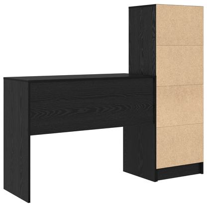 vidaXL Schreibtisch mit Schubladen 2 pcs Schwarz Eichen-Optik