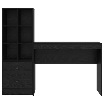 vidaXL Schreibtisch mit Schubladen 2 pcs Schwarz Eichen-Optik