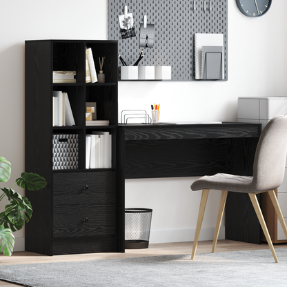 vidaXL Schreibtisch mit Schubladen 2 pcs Schwarz Eichen-Optik