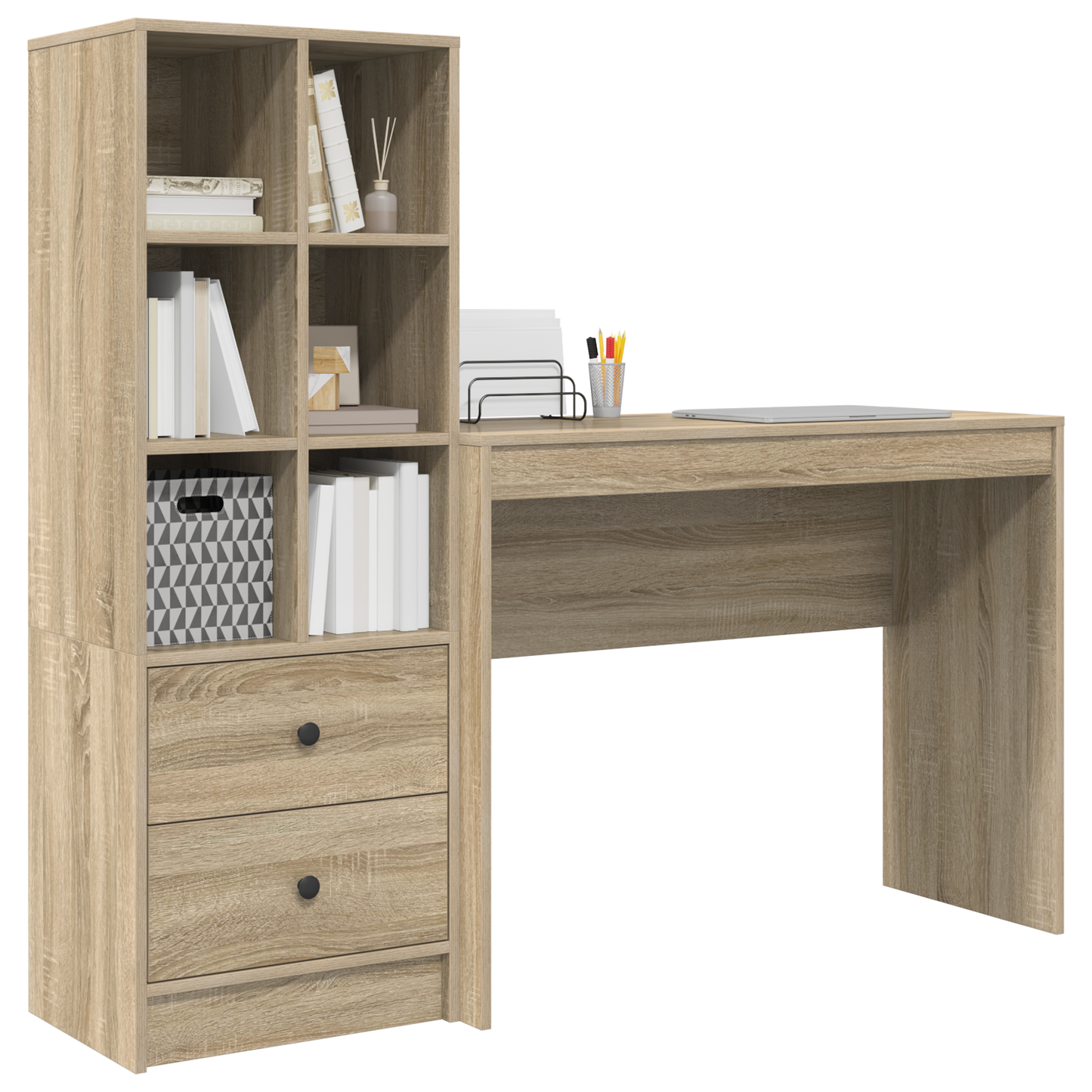 vidaXL Bureaux avec tiroirs 2 pcs Chêne Sonoma