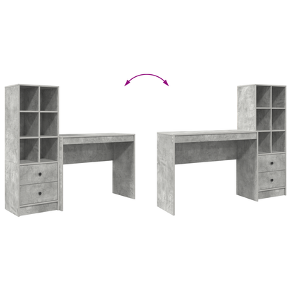 vidaXL Bureaux avec tiroirs 2 pcs Gris béton