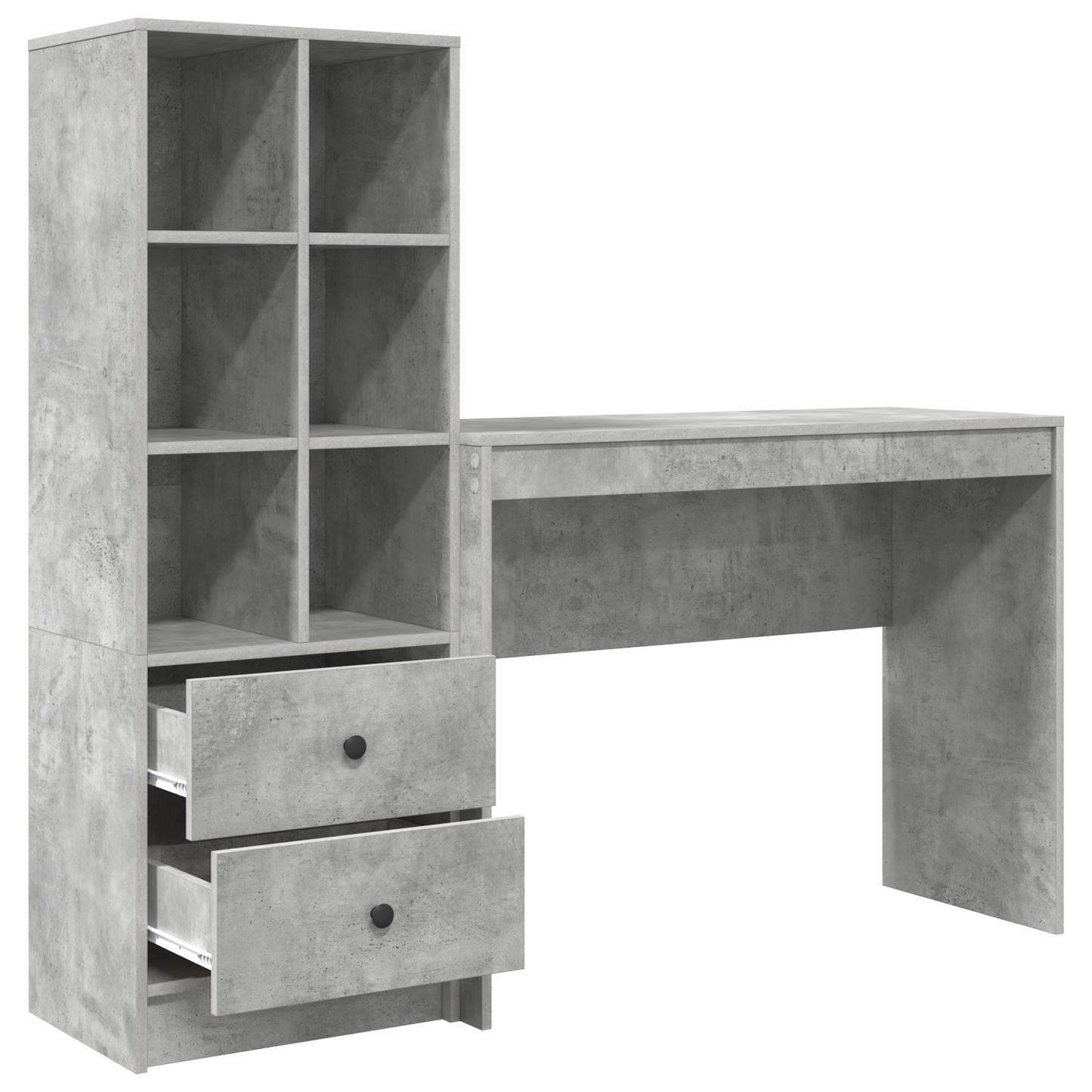 vidaXL Bureaux avec tiroirs 2 pcs Gris béton