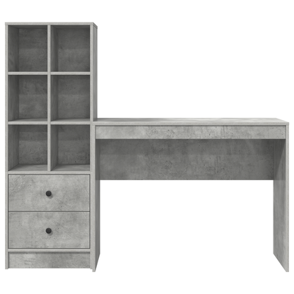 vidaXL Bureaux avec tiroirs 2 pcs Gris béton
