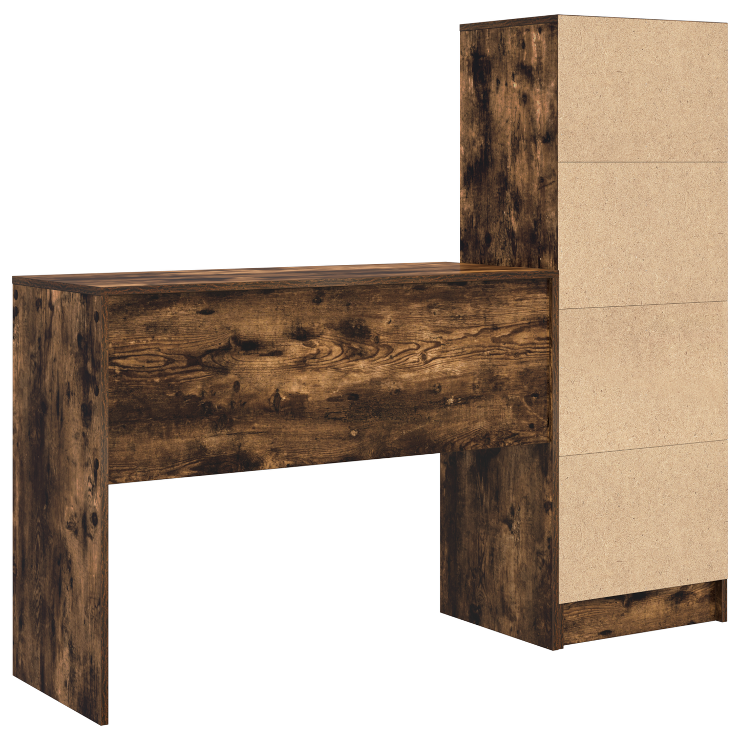 vidaXL Bureau avec tiroirs 2 pcs Chêne fumé