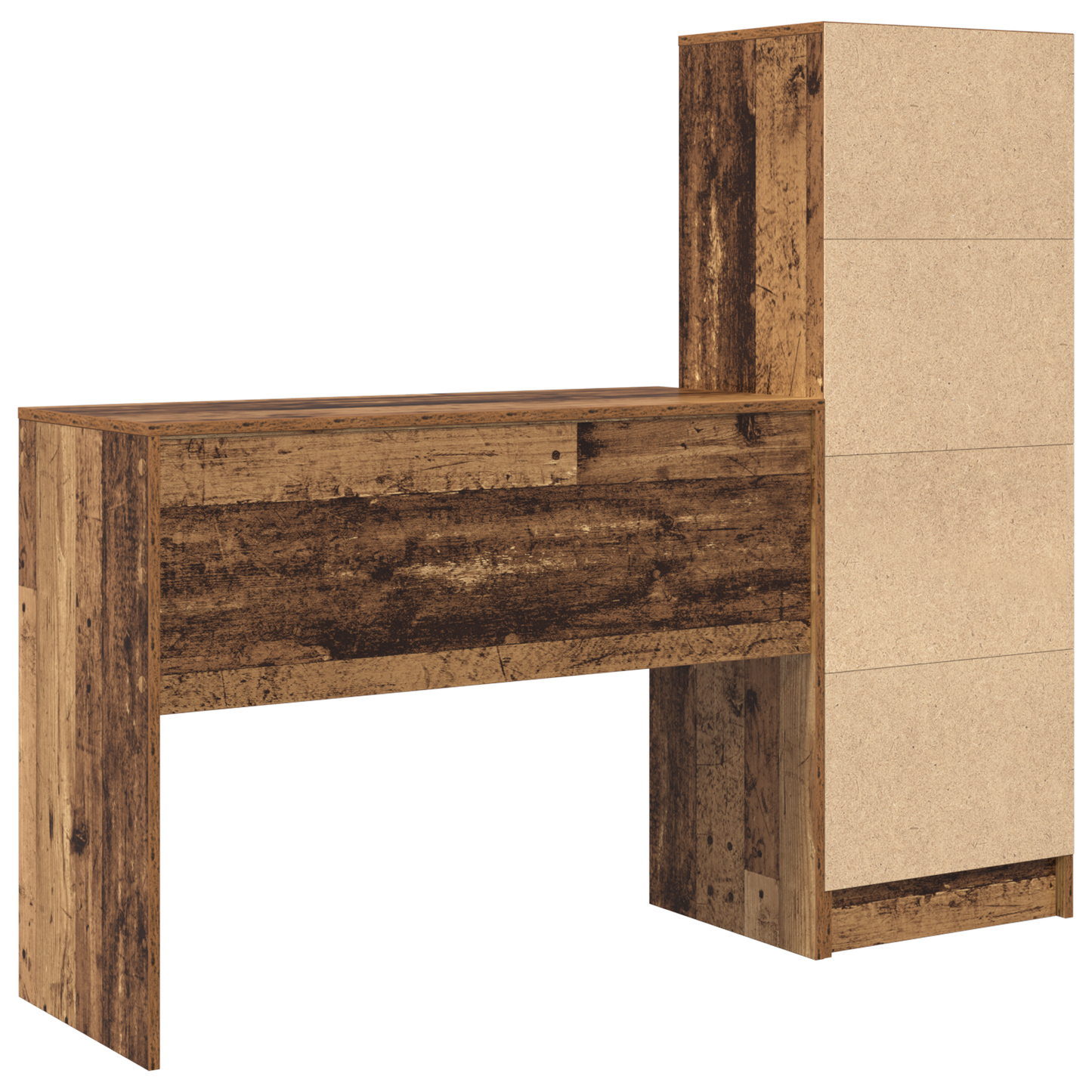 vidaXL Schreibtisch mit Schubladen 2 pcs Altholz