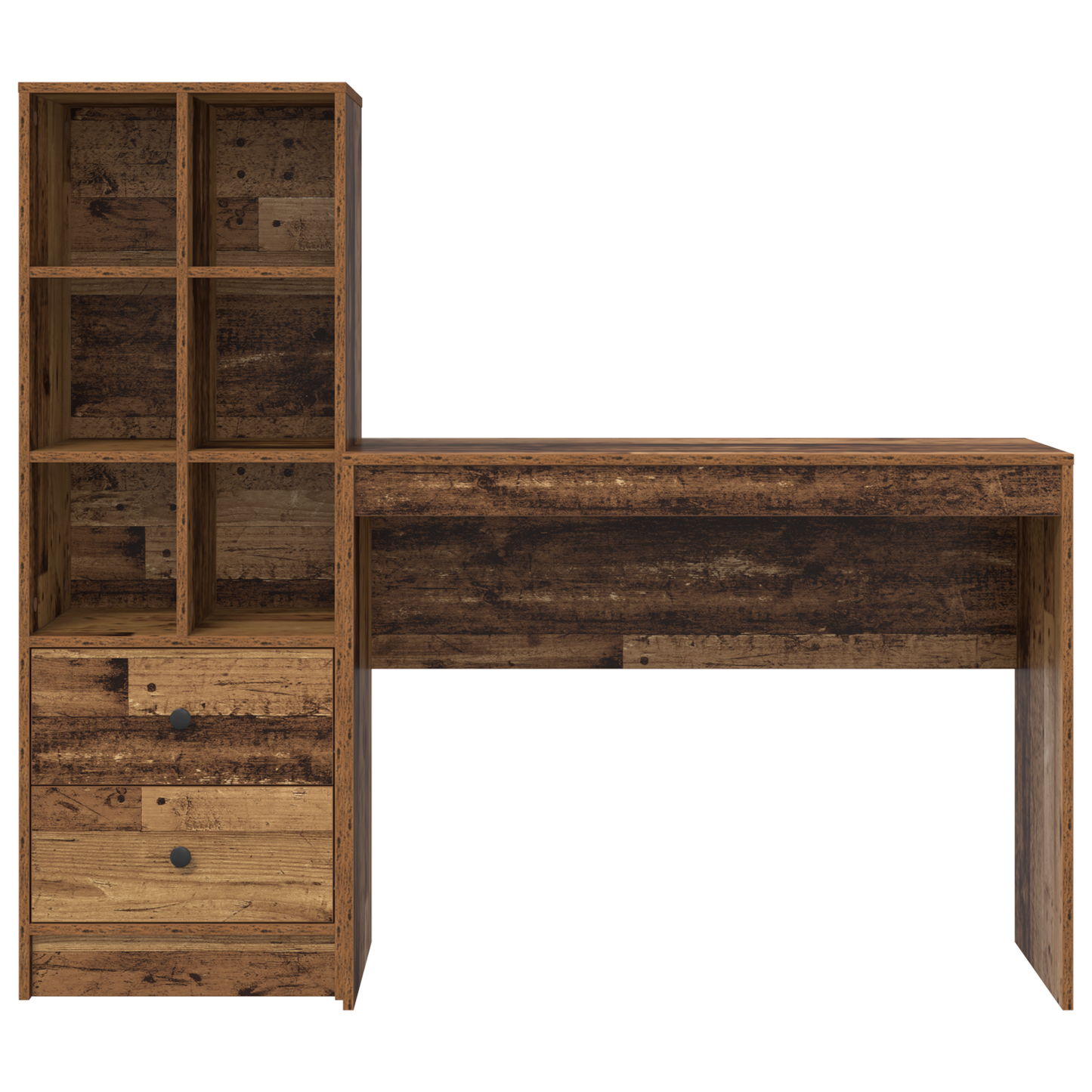 vidaXL Schreibtisch mit Schubladen 2 pcs Altholz