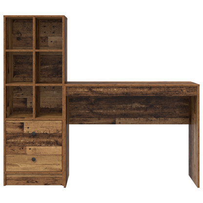 vidaXL Schreibtisch mit Schubladen 2 pcs Altholz