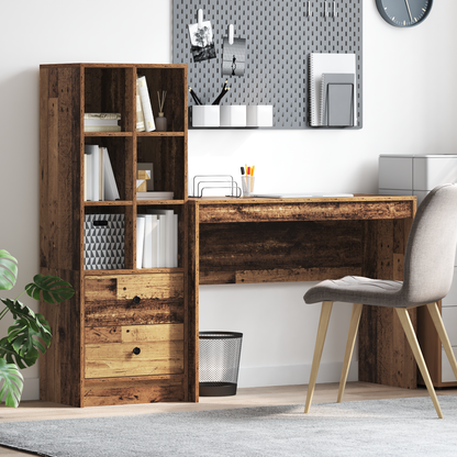 vidaXL Schreibtisch mit Schubladen 2 pcs Altholz