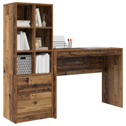 vidaXL Schreibtisch mit Schubladen 2 pcs Altholz