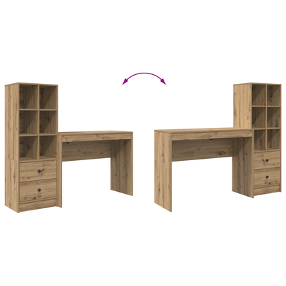 vidaXL Schreibtisch mit Schubladen 2 pcs Artisan-Eiche