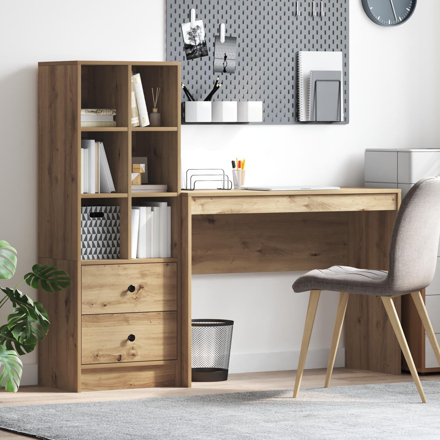 vidaXL Schreibtisch mit Schubladen 2 pcs Artisan-Eiche
