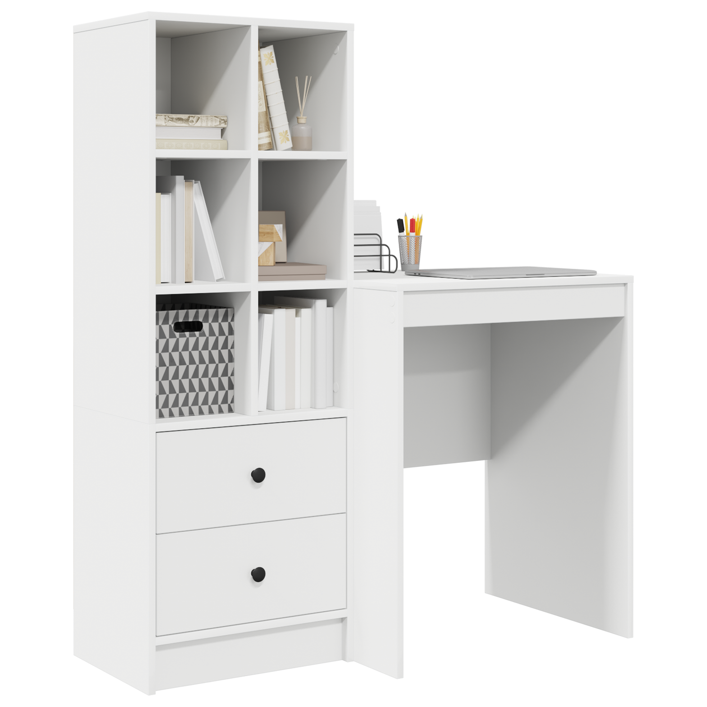 vidaXL Bureaux avec tiroirs 2 pcs Blanc