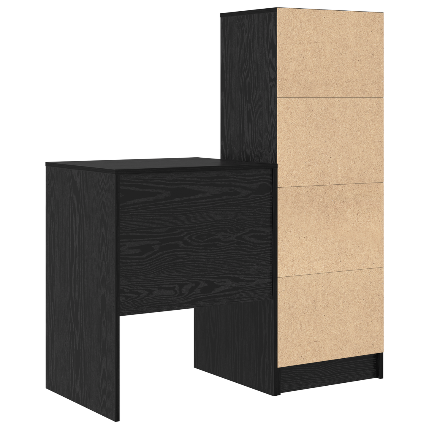 vidaXL Schreibtisch mit Schubladen 2 pcs Schwarz Eichen-Optik