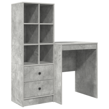 vidaXL Bureaux avec tiroirs 2 pcs Gris béton