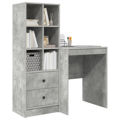 vidaXL Bureaux avec tiroirs 2 pcs Gris béton