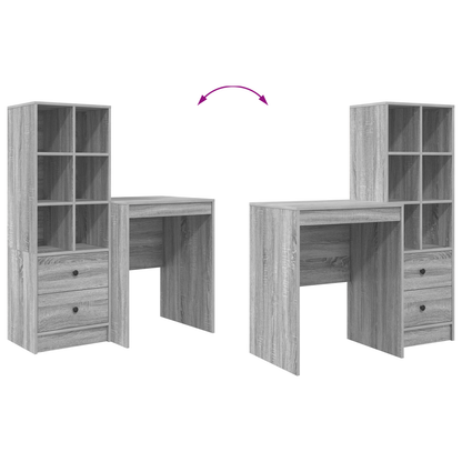 vidaXL Bureaux avec tiroirs 2 pcs Chêne sonoma gris