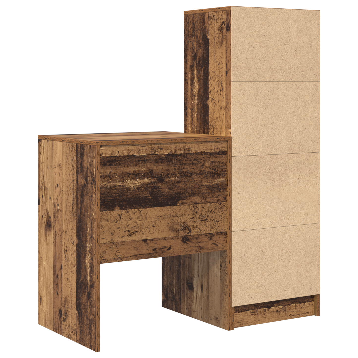 vidaXL Schreibtisch mit Schubladen 2 pcs Altholz