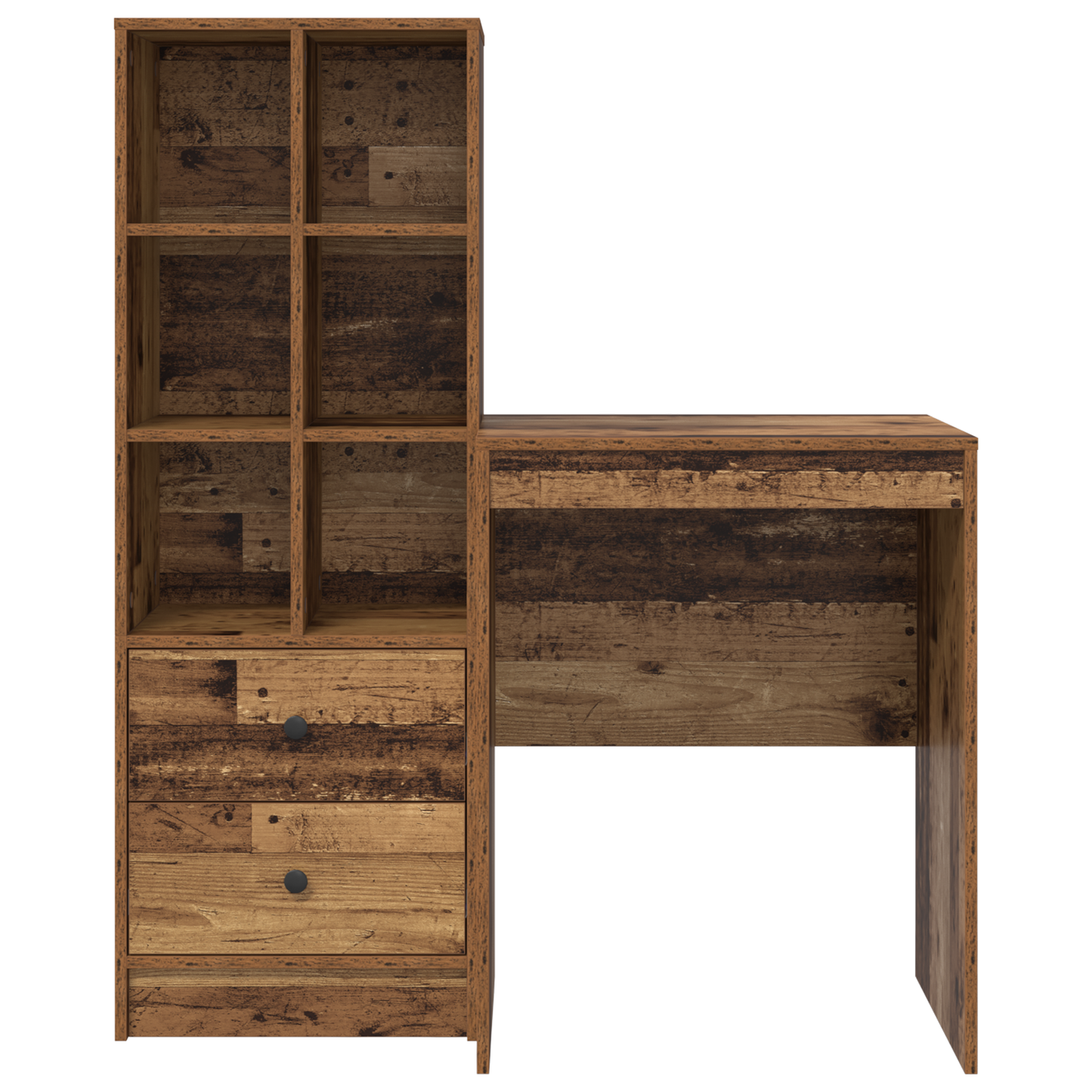 vidaXL Schreibtisch mit Schubladen 2 pcs Altholz