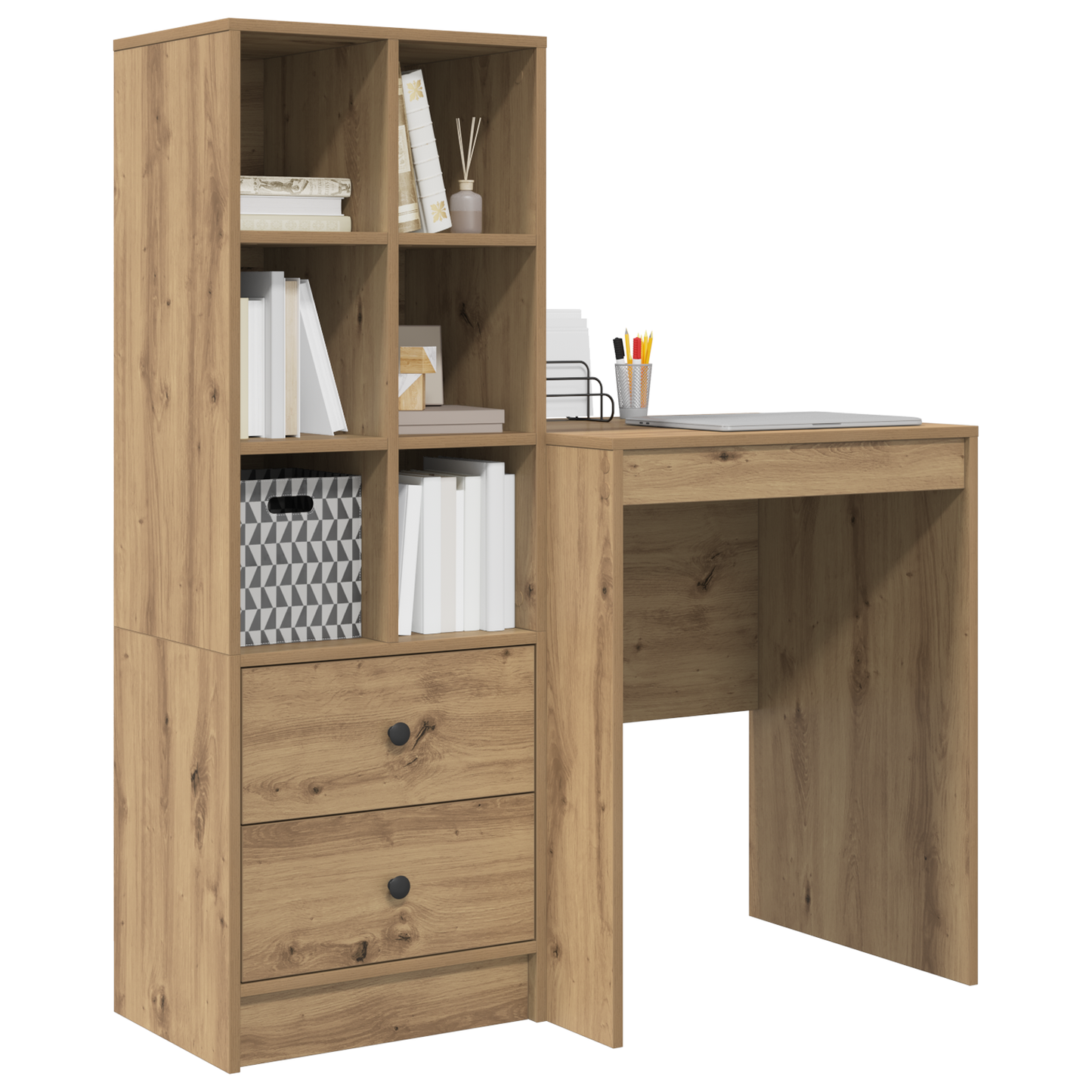 vidaXL Schreibtisch mit Schubladen 2 pcs Artisan-Eiche